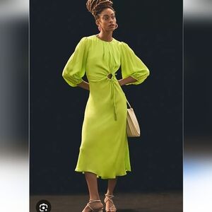 Farm Rio Elegant Lime Green‎ Midi Dress
